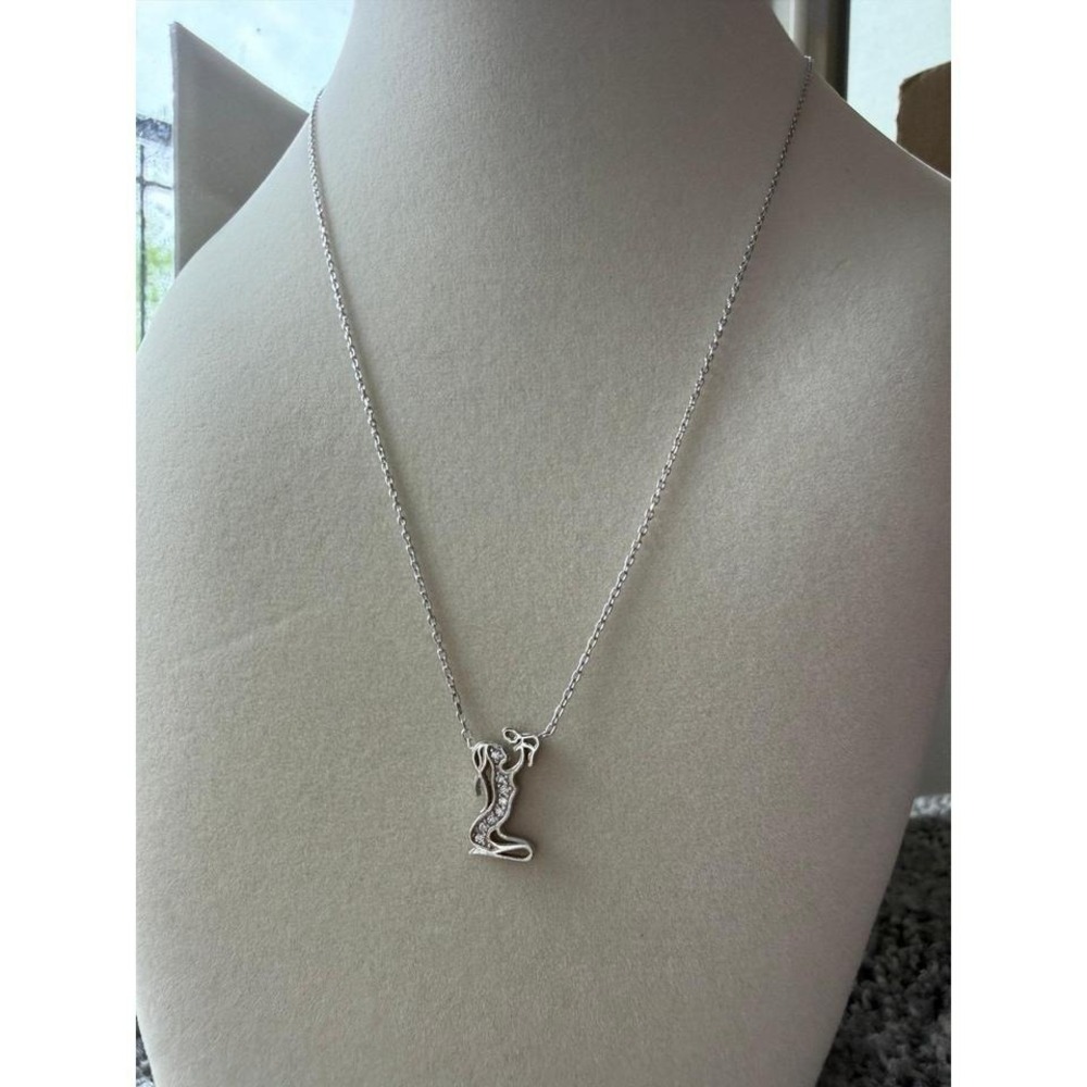 Mother and Child Pendant Necklace Silver Tone Crystal Accents Motherhood Jewelry - Picture 2 of 4